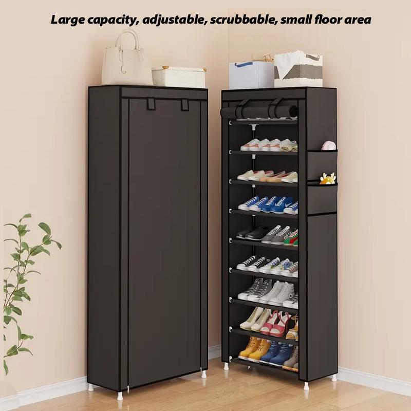 9-Tier Shoe Rack Organizer – Portable Shoe Shelf with Non-Woven Fabric Cover, Holds 20-22 Pairs, for Closet, Hallway, Bedroom, Entryway