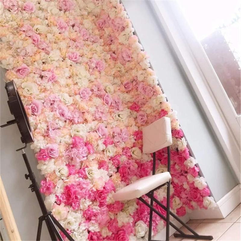 40x60cm Silk Rose Flower Wall Home Decoration Artificial Flowers for Wedding Decoration Romantic Wedding Flowers Backdrop Decor