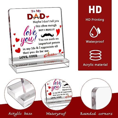 Dad Birthday Gift - Engraved Acrylic Plaque Gifts for Dad - Cool Dad Presents from Daughter, Son, Wife- Heartwarming Men Birthday Gift Father's Day Gifts