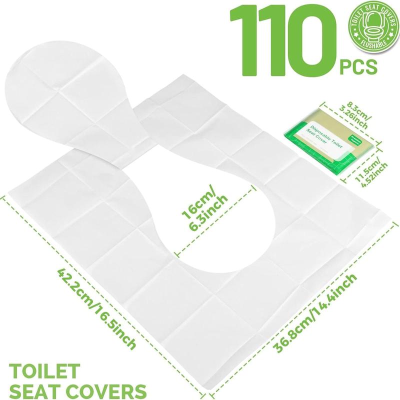 Disposable Toilet Seat Cover, 11 Packs Portable Flushable Travel Toilet Seat Cover, Disposable Toilet Seat Cover for Adults and Kids, Travel Essentials [10pcs pack]