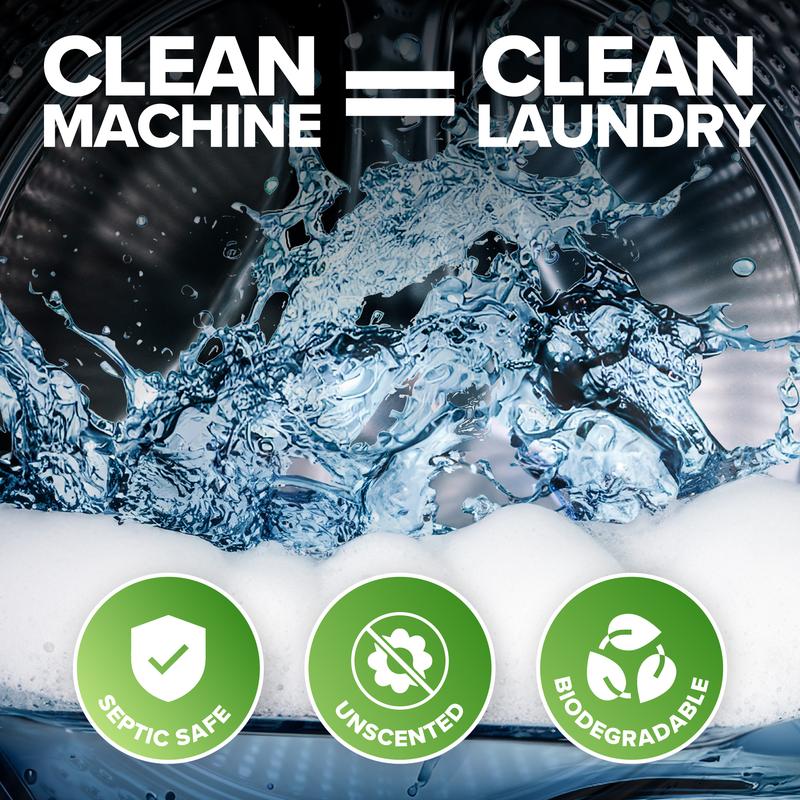 Washing Machine Cleaner Descaler Tablets Heavy Duty Deep Cleaning for Front Load or Top Load Washer, 6 Months Supply Odor Eliminator by Renuv