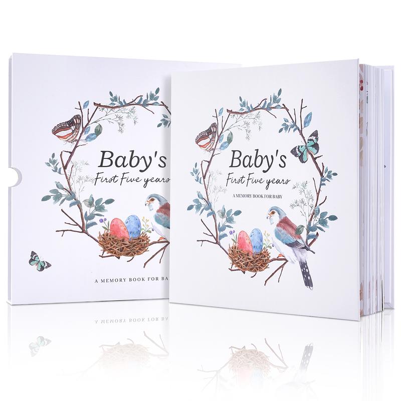 Baby Memory Book - 118 pages record the baby's first five years, scrapbook, photo album, memory book, children's growth diary