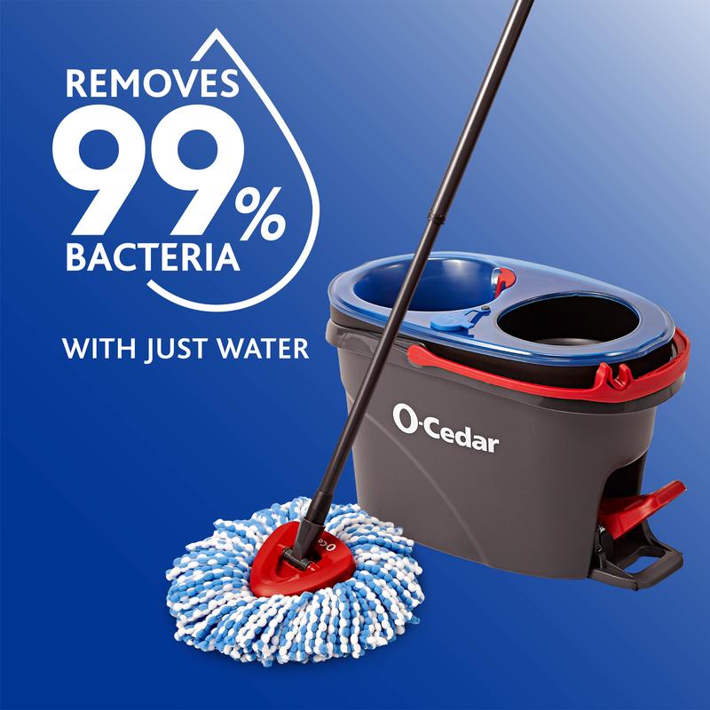 RinseClean Clean Water Spin Mop and Bucket System | Clean with Clean Water | Removes 99% of Bacteria