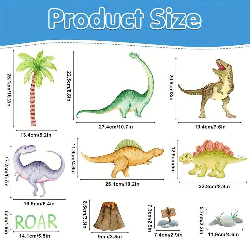 Dinosaur Pattern Wall Sticker, 1 Set Waterproof Luminous Wall Art, Decorative Decal for Home Bedroom Living Room Kid's Room