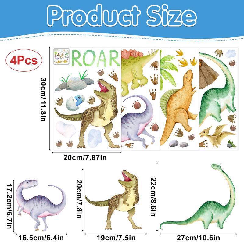 Dinosaur Pattern Wall Sticker, 1 Set Waterproof Luminous Wall Art, Decorative Decal for Home Bedroom Living Room Kid's Room