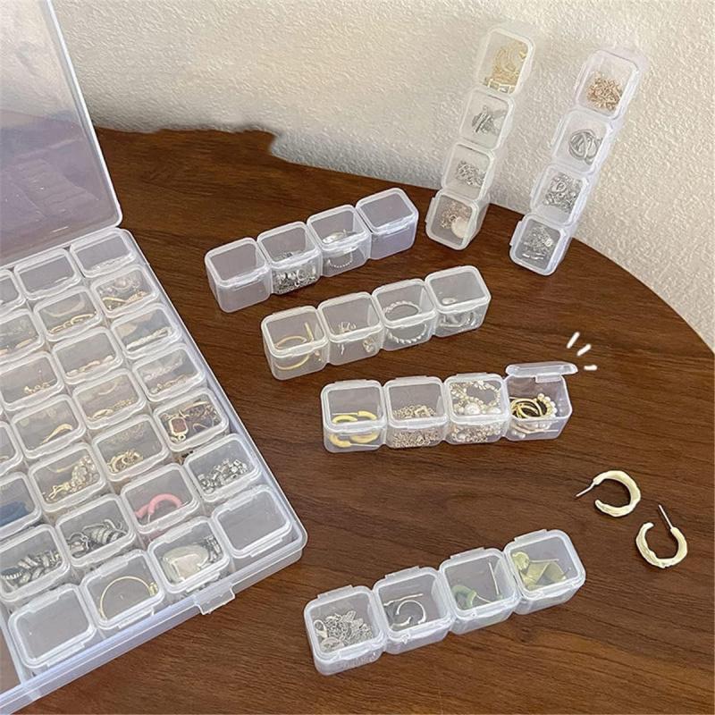 56 Grids Storage Box, 1 count Clear Plastic Jewelry Storage Box, Jewelry Case for Beads, Jewelry, Tools, Pill and DIY Crafts