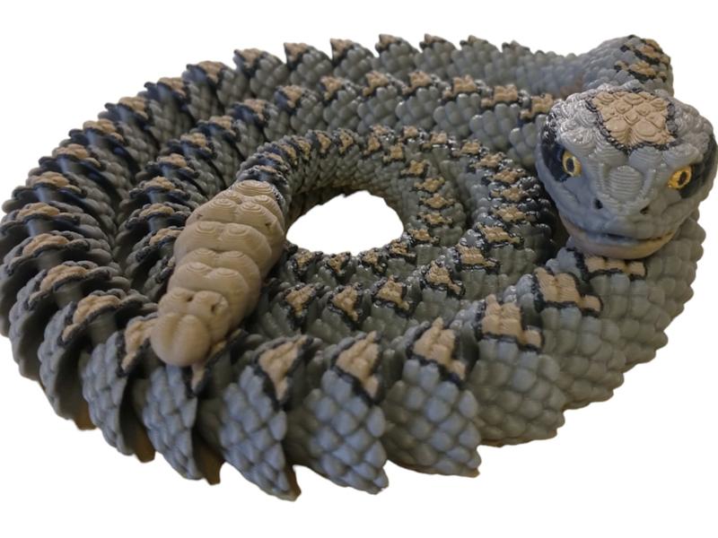 Articulating Spotted Rattlesnake 3D Printed Figurine Decoration Plastic Ornaments Artistic