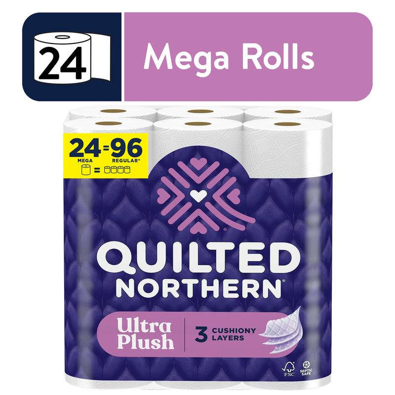 Quilted Northern Ultra Plush 3-Ply Toilet Paper, 24 Mega Rolls