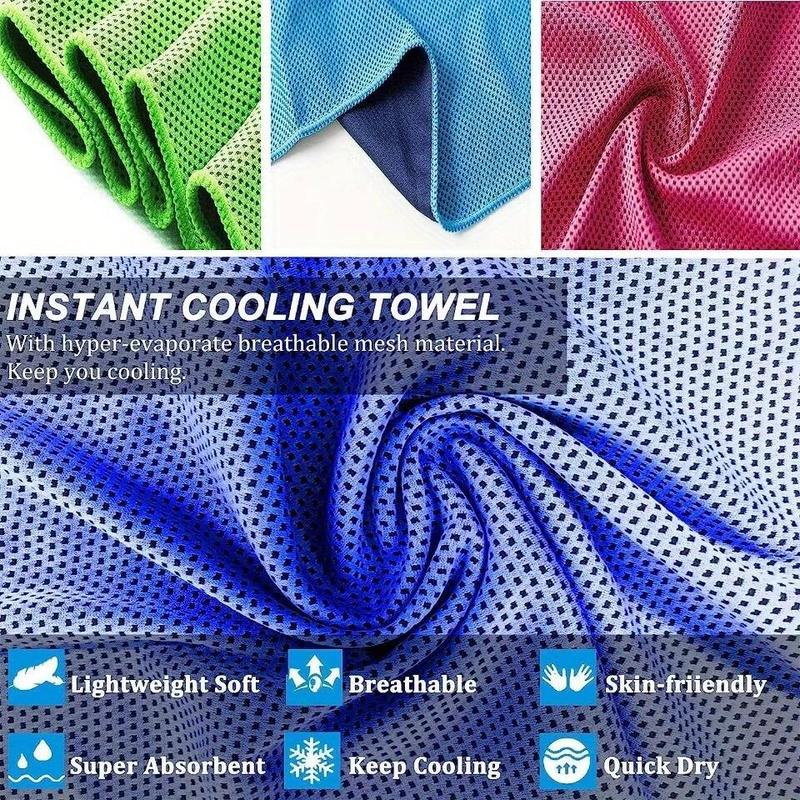 Cooling Towel, 4 Counts Soft Breathable Sports Towel, Quick-drying Towel for Outdoor, Gym, Yoga, Exercise, Camping, Fitness, Running