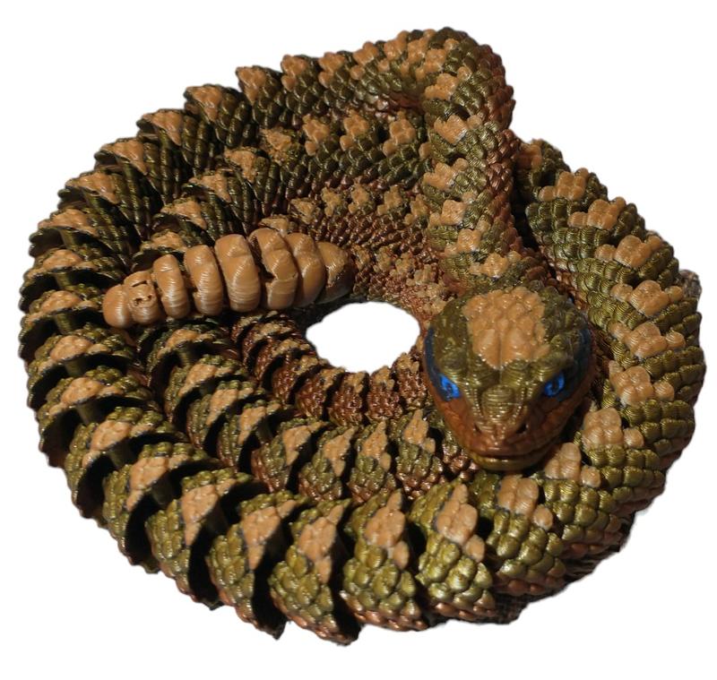 Articulating Spotted Rattlesnake 3D Printed Figurine Decoration Plastic Ornaments Artistic