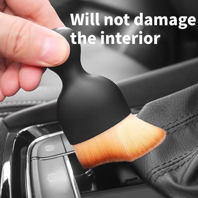 Car Interior Cleaning Brush, Multifunctional Car Interior Soft Bristle Detail Brush with Shell, Handheld Cleaning Tools for Car Interior