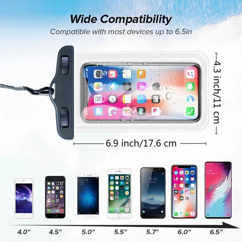 Summer Waterproof Phone Bag with Lanyard, Casual Waterproof Smartphone Pouch, Swimming Phone Organiser for Vacation Beach, Pooltime, Phone Cases,  Watertoys, Beachtrip, Swimming Accessories, Christmas Gift