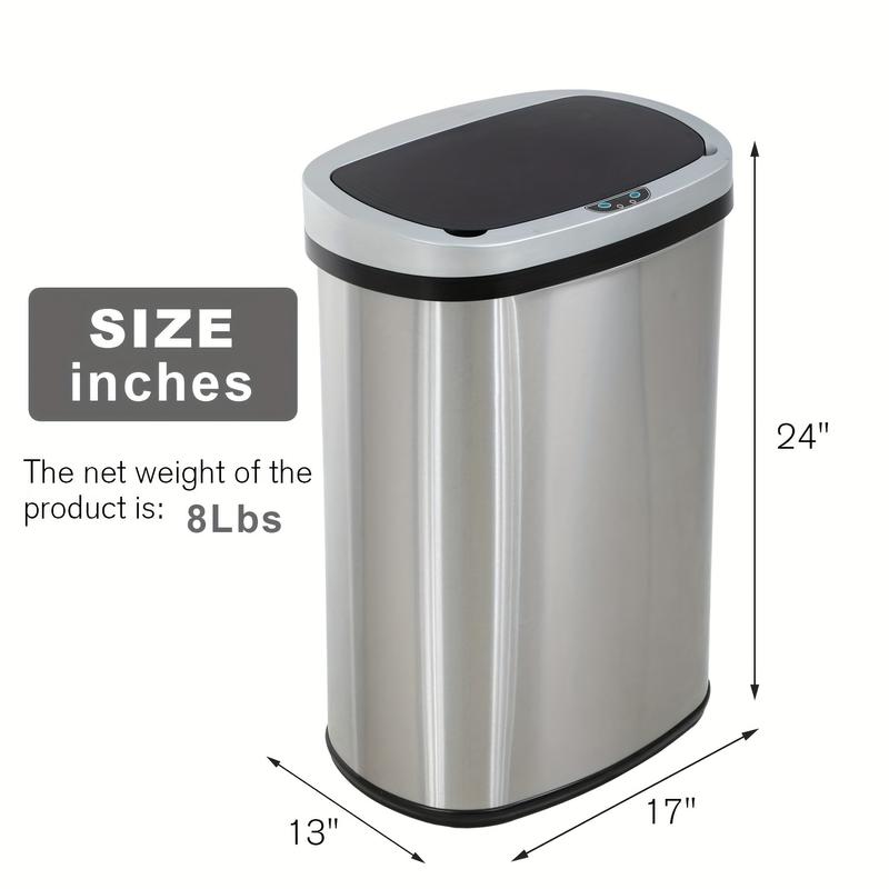 13 gallon garbage can Kitchen garbage can 50L, automatic garbage can contactless induction, suitable for office bedroom living room garbage can