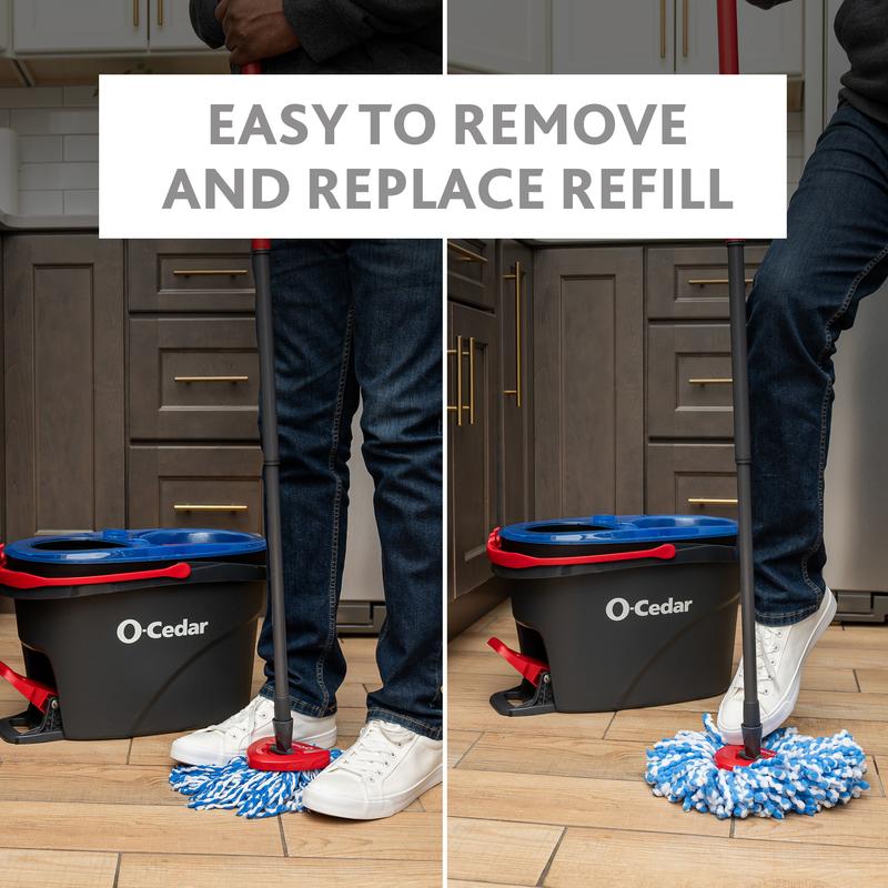 RinseClean Clean Water Spin Mop and Bucket System | Clean with Clean Water | Removes 99% of Bacteria