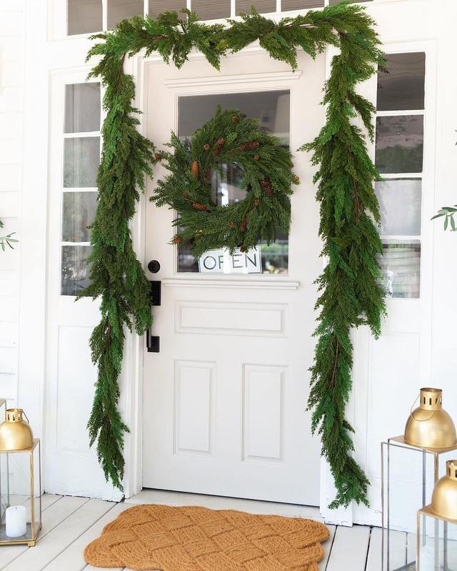 (Black Friday SALE) Natural Christmas Greenery - Real Touch Norfolk Pine Garland Vibrant Artificial Cedar Garland vintage  christmas christmas  table christmas tree tacky christmas tree