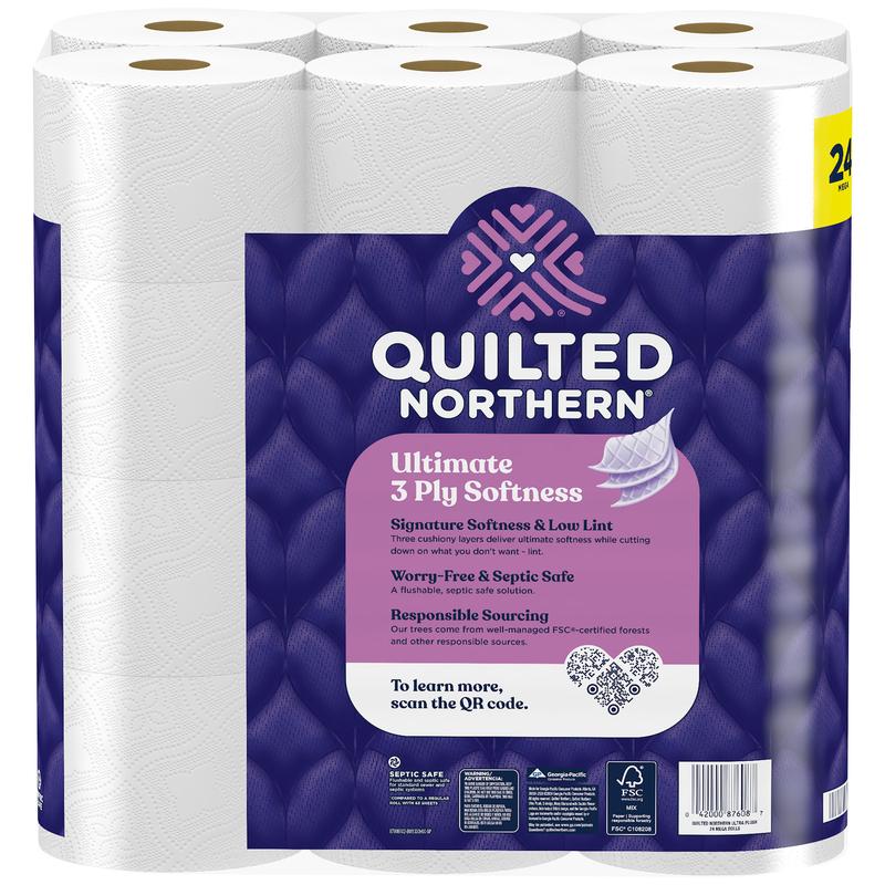 Quilted Northern Ultra Plush 3-Ply Toilet Paper, 24 Mega Rolls