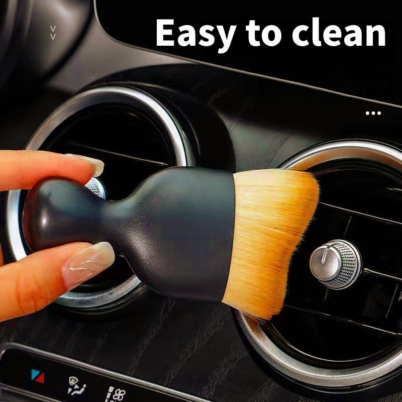 Car Interior Cleaning Brush, Multifunctional Car Interior Soft Bristle Detail Brush with Shell, Handheld Cleaning Tools for Car Interior