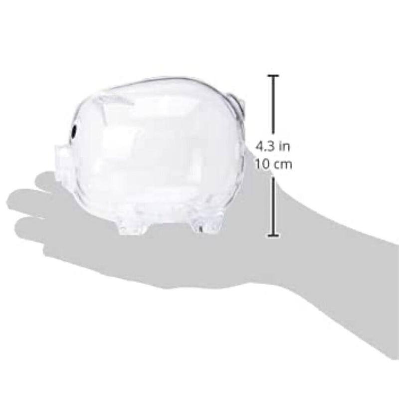 PLASTIC PIGGY BANK 5”X 4”x4