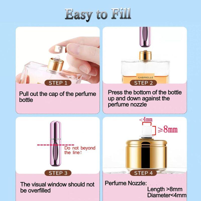 3 PCS Mini Perfume Atomizer Bottles,5ml Spray Container,Portable Size Refillable Pump for Traveling and Outgoing