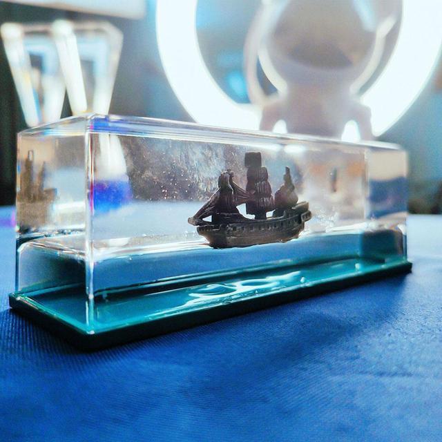 Ghost Ship Black Pearl Ship In A Bottle Fluid Liquid Drift Bottle Living Room Decoration Gift Float Ornaments