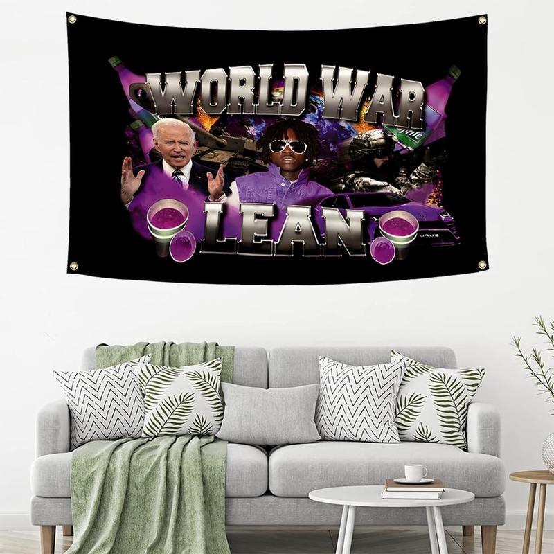 World War Lean Flag - Funny Poster 3x5Ft Banner  Rapper Meme Tapestry for Outdoor College Dorm, Bedroom, Man Cave Wall Decor