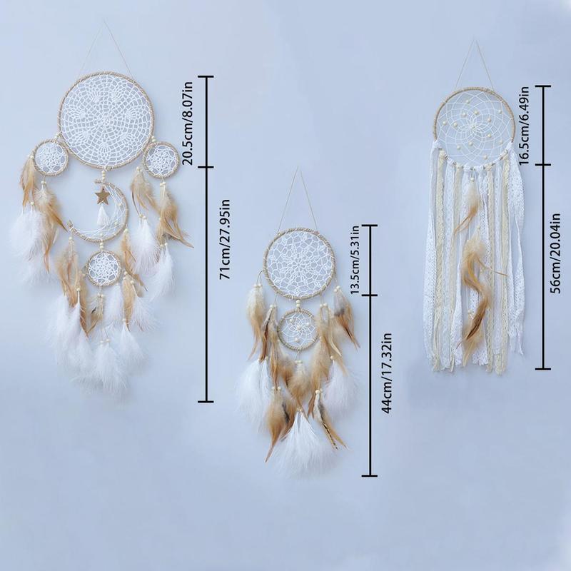 Exquisite Bohemian Style Dream Catcher, 5 Counts set Creative Hanging Decor, Wall Hanging Ornament for Home Living Room Courtyard Decoration