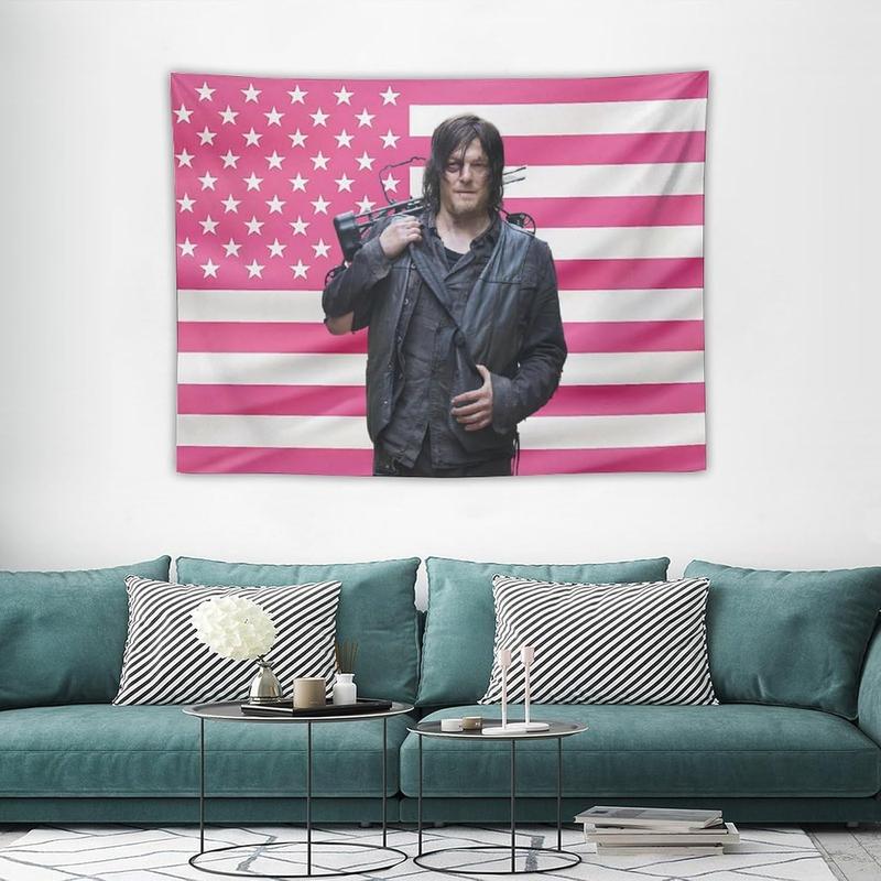 Daryl Funny Pink American Dixon Flag Tapestry Poster Bedroom Living Room Dormitory Wall Outdoor Garden Decor Aesthetic Merch30 x40