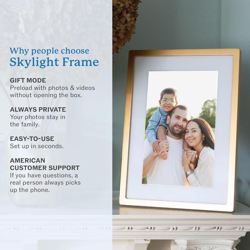  Skylight Digital Picture Frame - WiFi Enabled with Load from Phone Capability, Touch Screen Digital Photo Frame Display - Customizable Gift for Friends and Family - 10 Inch Black