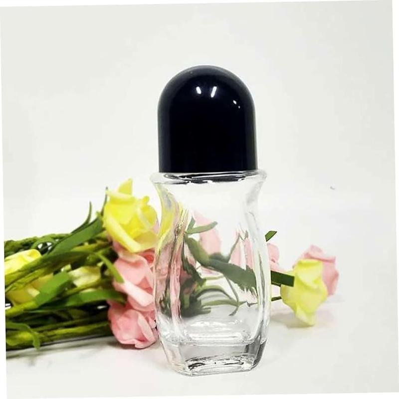 1PCS Glass Empty Roller Bottles with Plastic Roller Ball, Deodorant Roll On Bottles Containers Leak Proof Massage Roller Ball Bottles with Cap For Essential Oils Perfume Cosmetics(30ml)