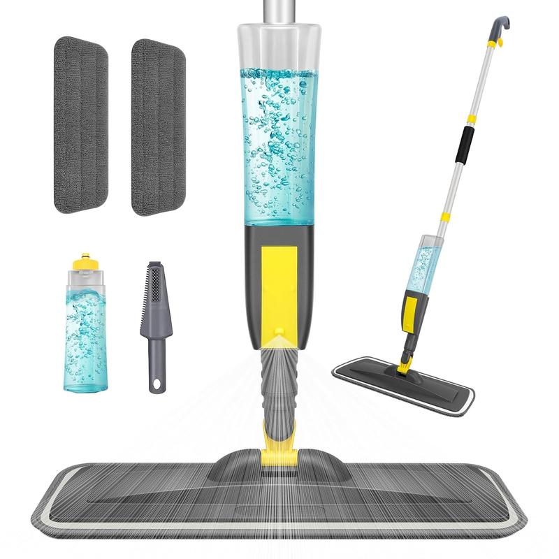 Mops for Floor Cleaning, Microfiber Spray Mop with 400ml Refillable Bottle and 2 Replacement Pads Dry Wet Floor Mop for Household or Commercial Use Dust Mop for Hardwood Laminate Tile Ceramic