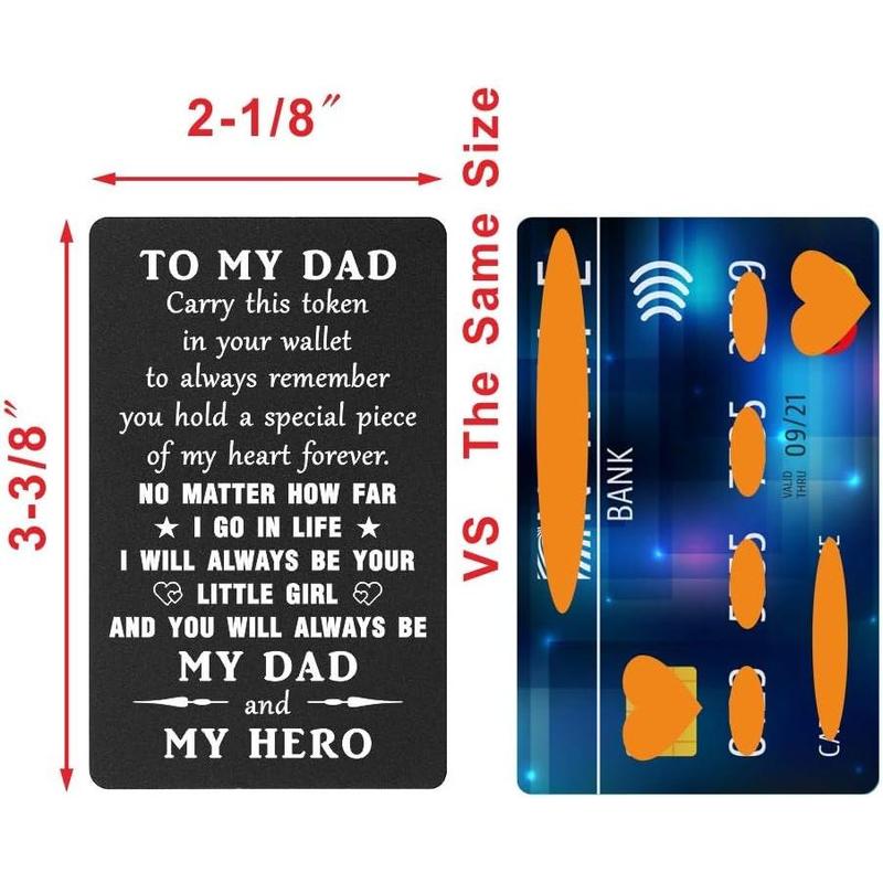 Dad Christmas Gifts from Daughter - Meaningful Gifts for Dad I Will Always Be Your Little Girl, To My Hero Dad Engraved Wallet Card Stocking Stuffers, Fathers Day