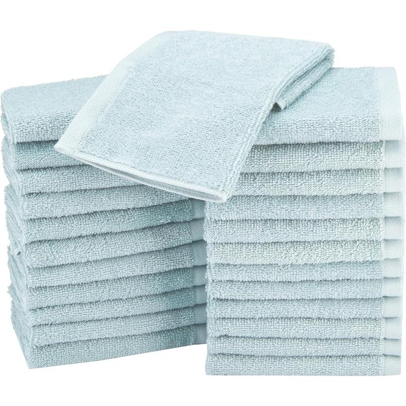 face Towels for bathroom, Extra Absorbent washcloth, Fast Drying - salon towel - 24 Pack Ice Blue (12 x 12 inches)