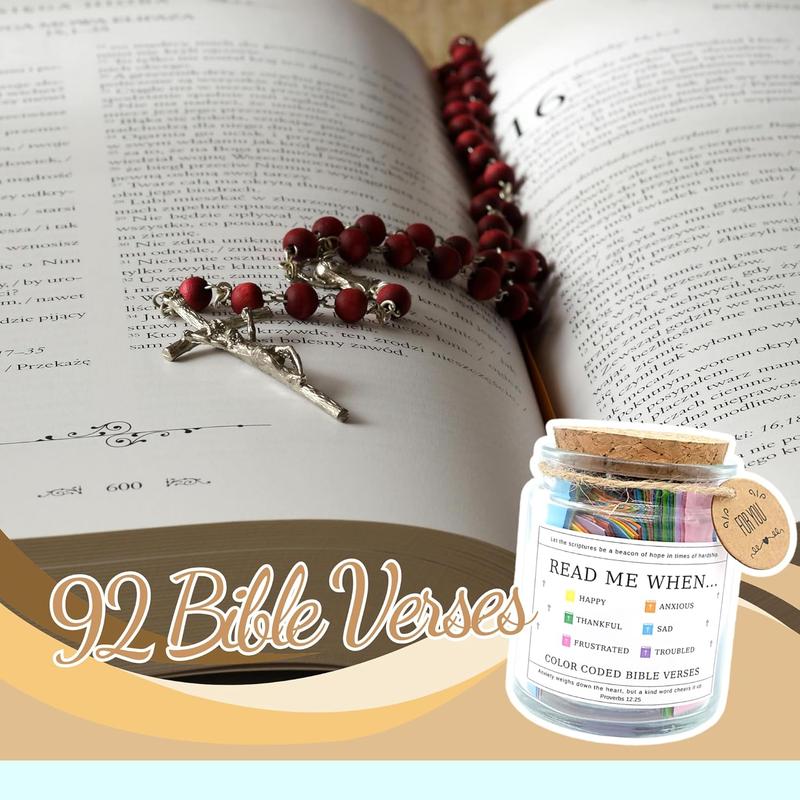 Bible Verse Jar,Read Me When Bible Verses Jar for Emotions and Feelings,Scripture Prayer Cards Hope Jar,Religious Graduation Gift,Bible Study Church Christian Gifts for Women Men Mom Dad Friend