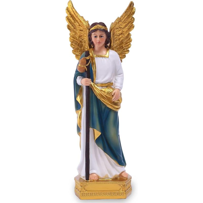 Statue of St.Gabriel The Archangel, 8in H Resin Catholic Gift Saint Gabriel The Messenger of God Figurine, Suitable for Religious and Ornaments Decor