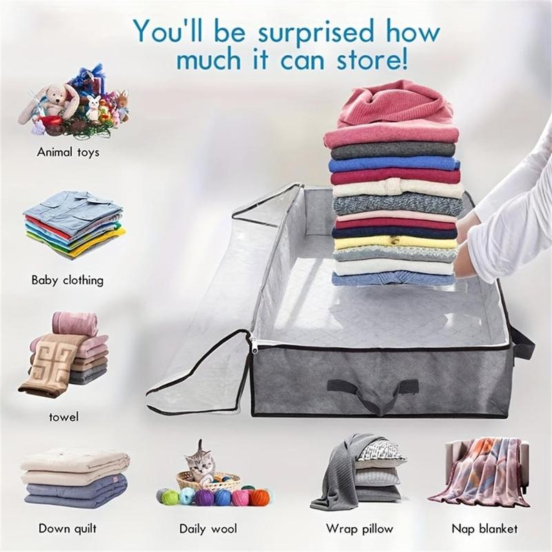 Under Bed Storage Container, 2 Counts Multifunctional Wrapping Storage Bag, Clothes Quilt Storage Bag for Home Bedroom, Summer Sets