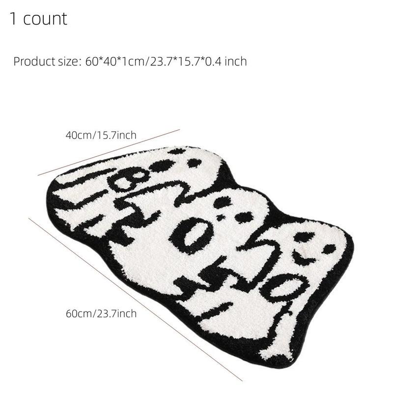 Halloween Ghost Pattern Door Mat, Soft Comfortable Bath Mat, Water Absorbent Bath Mat for Home Bathroom, Home Decoration, Men Gifts