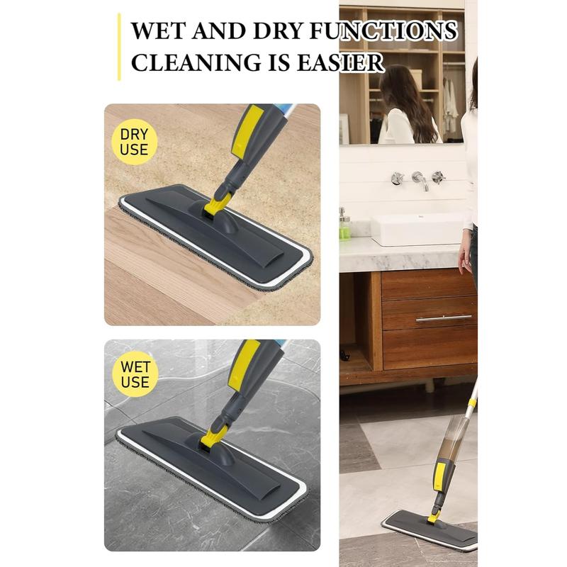 Mops for Floor Cleaning, Microfiber Spray Mop with 400ml Refillable Bottle and 2 Replacement Pads Dry Wet Floor Mop for Household or Commercial Use Dust Mop for Hardwood Laminate Tile Ceramic