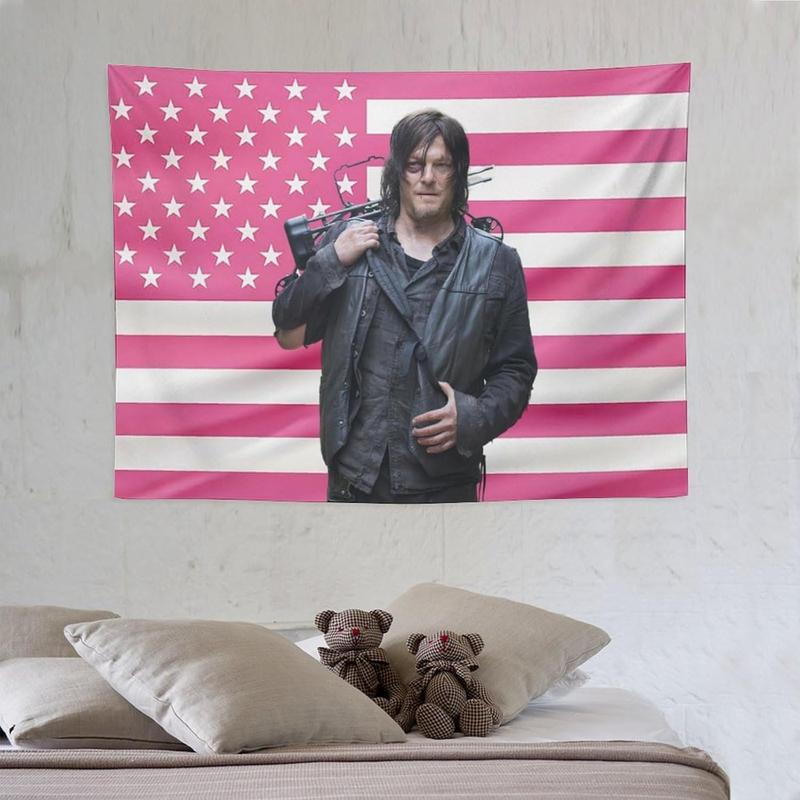 Daryl Funny Pink American Dixon Flag Tapestry Poster Bedroom Living Room Dormitory Wall Outdoor Garden Decor Aesthetic Merch30 x40