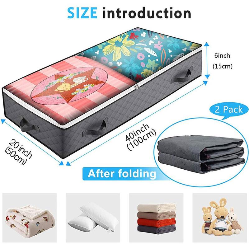 Under Bed Storage Container, 2 Counts Multifunctional Wrapping Storage Bag, Clothes Quilt Storage Bag for Home Bedroom, Summer Sets