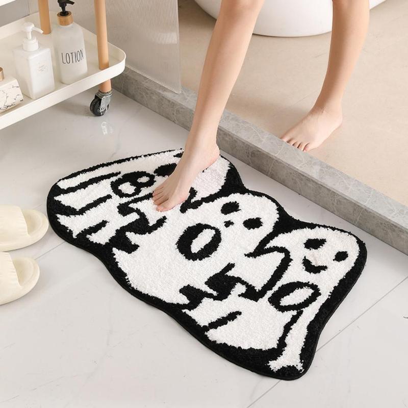 Halloween Ghost Pattern Door Mat, Soft Comfortable Bath Mat, Water Absorbent Bath Mat for Home Bathroom, Home Decoration, Men Gifts