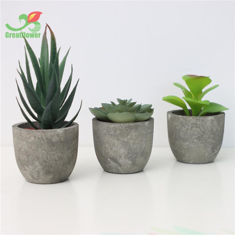 Succulent Plant Decoration Craft, 3pcs Home Decoration Simulation Potted Plants for Office, Artificial Decorative Potted Succulent Ornaments, Home Decor, Room Decor