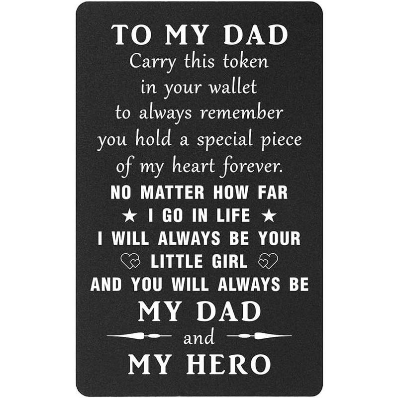 Dad Christmas Gifts from Daughter - Meaningful Gifts for Dad I Will Always Be Your Little Girl, To My Hero Dad Engraved Wallet Card Stocking Stuffers, Fathers Day