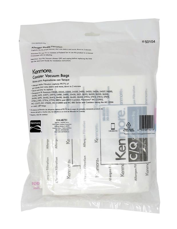 Other 50104 Kenmore Vacuum Bag, Type C and Q, 8-Pack Genuine Original Equipment Manufacturer (OEM) Part