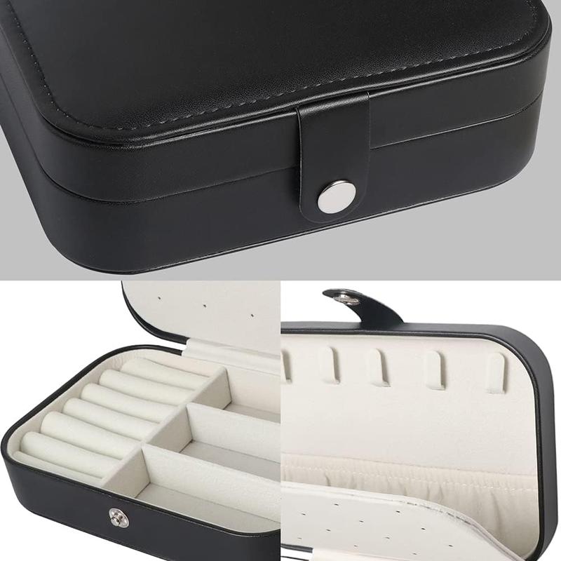 Jewelry Storage Box, 1 Count Portable PU Leather Zipper Jewelry Organizer with Compartments, Jewelry Box for Earrings, Rings, Necklace, Bracelet