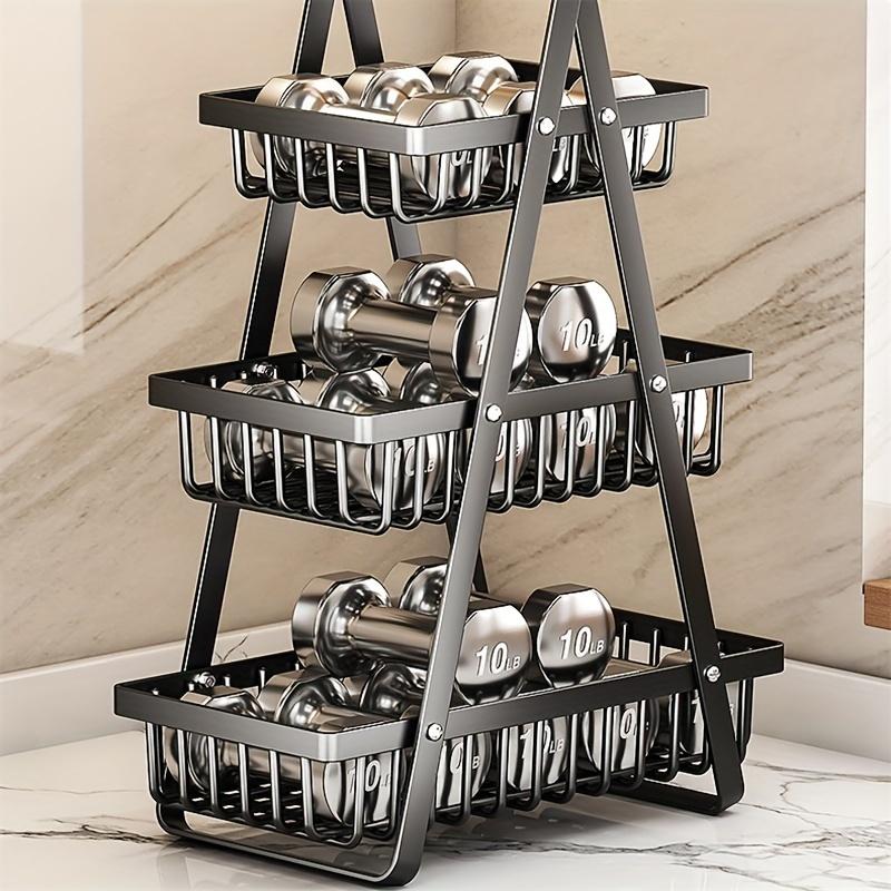 Multi-Layer Removable Fruit Basket Triple Wooden Carrying Basket Living Room Kitchen Bread Snack Storage Basket Black White Kitchen Shelf