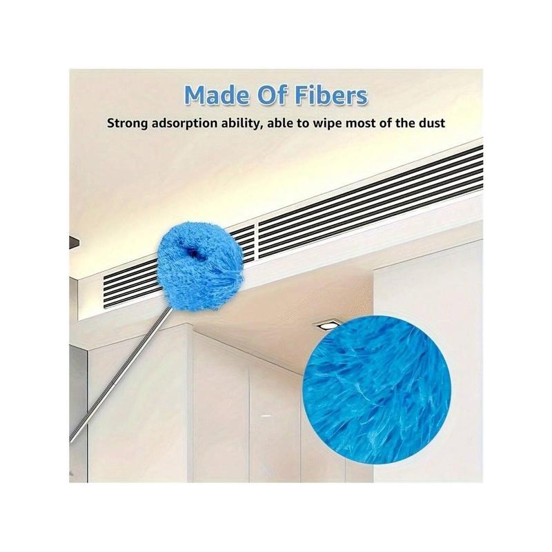 Microfiber Ceiling Fan Duster - Extends Up To 12 Ft, Blue, Long-Handled, Dust-Locking, Reusable, And Machine Washable Cleaner Brush For Effortless Cleaning