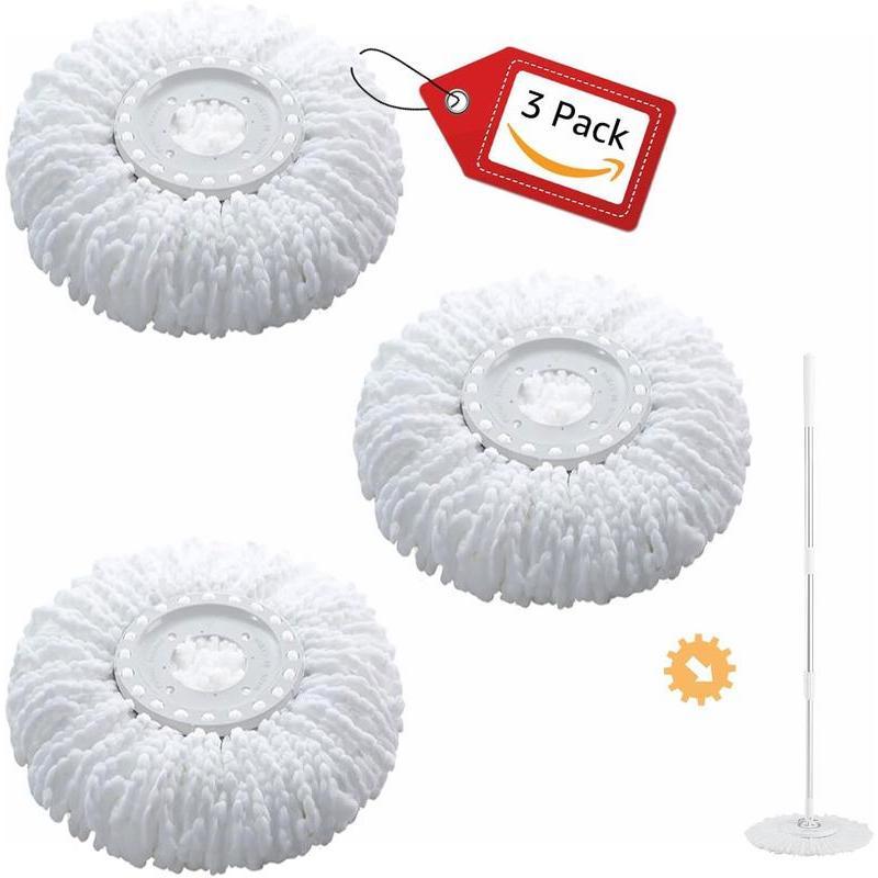 Circular Spin Mop Head Refill (6-Pack) - Replacement Option for Your Spin Mop.