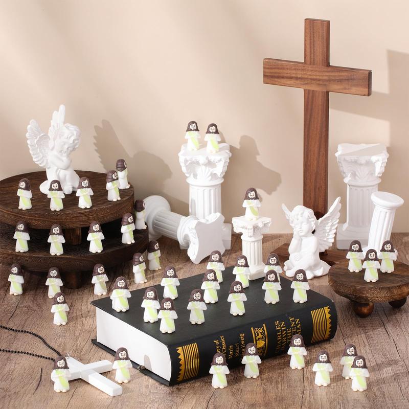 Mini Jesus Statue 50Pcs Mini Jesus Figures Glow in The Dark Little Jesus Figurines to Hide and Seek Religious Christmas Christian Baptism Gifts Creative Gift for Family Friend