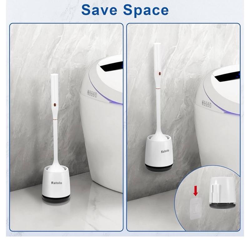 Electric Toilet Brush,Silicone Toilet Brush,Toilet Bowl Brush and Holder Set with Ventilated Holder,Toilet Brush, Floor Standing, Wall Mounted Without Drilling，Rechargeable Cleaning