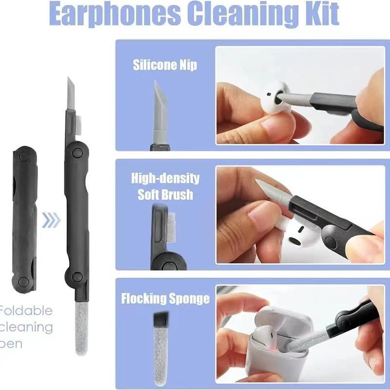 7-in-1 Keyboard Cleaning Tool for Fall Gift, Multifunctional Dust Removal Brush for Phone, Earphone, Computer, Laptop, Watch, Camera, Lens, Professional Cleaning Pen, Portable Earbuds Cleaning Gadgets, Earphone Cleaning Keyboard Kit, Cleaner Remover